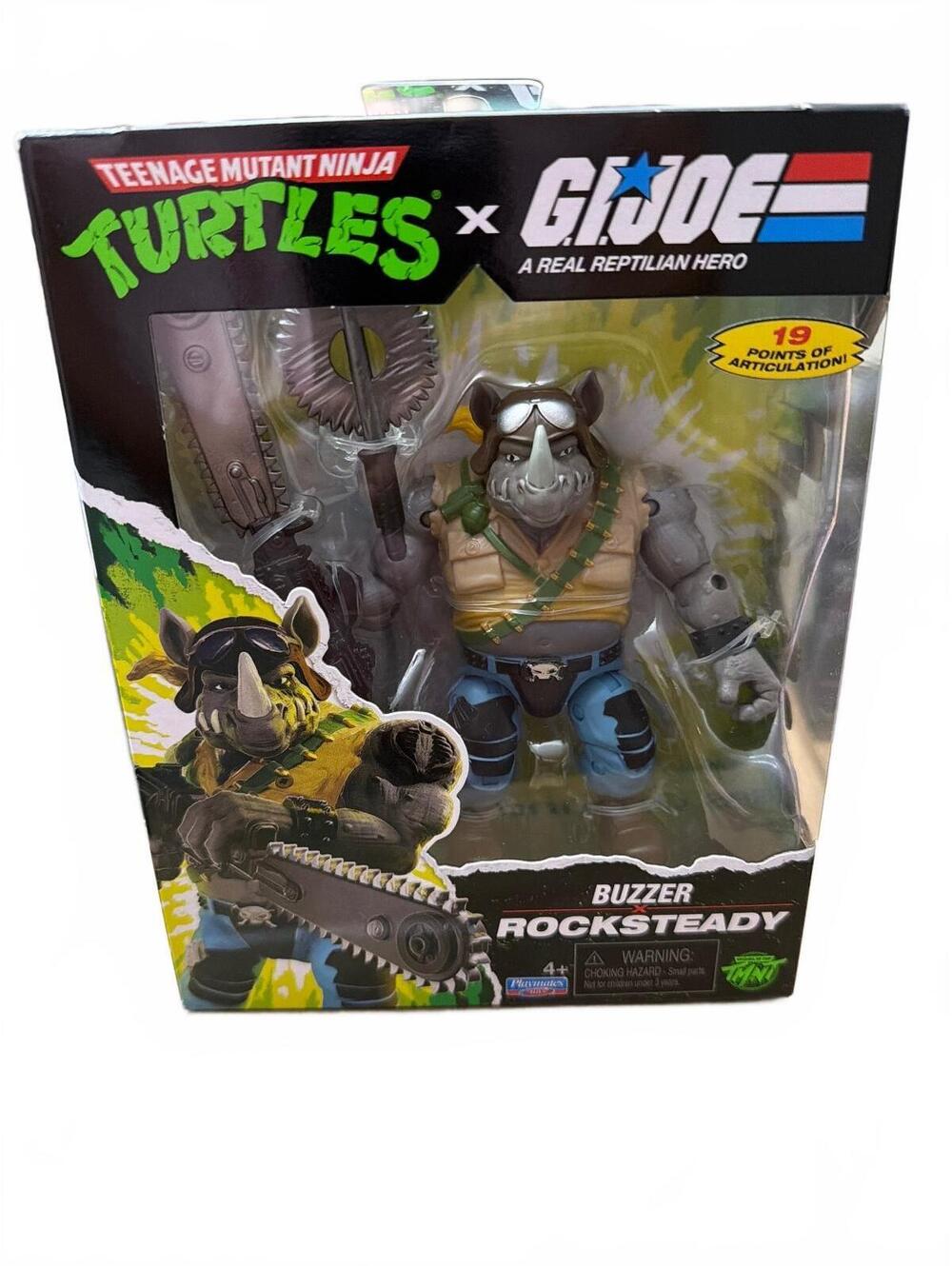 Buzzer Rocksteady Action Figure with 19 Points of Articution